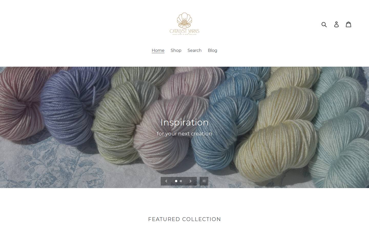 catalystyarns.com homepage screenshot