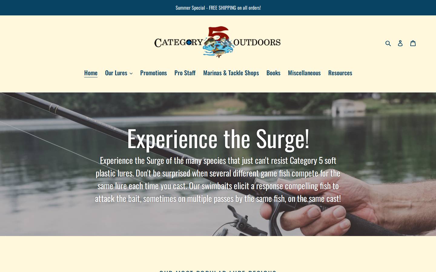 category5outdoors.com homepage screenshot