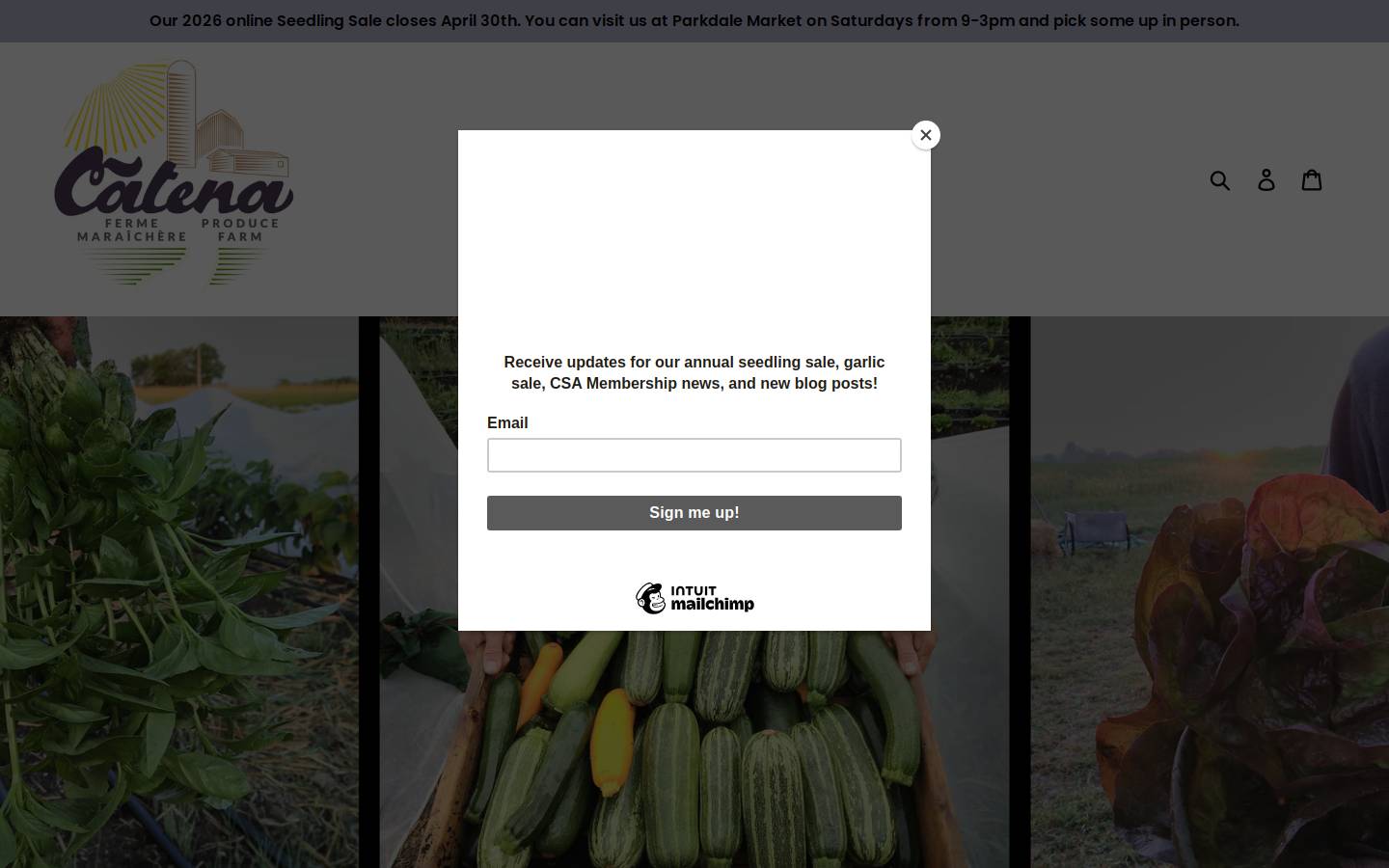catenafarm.com homepage screenshot
