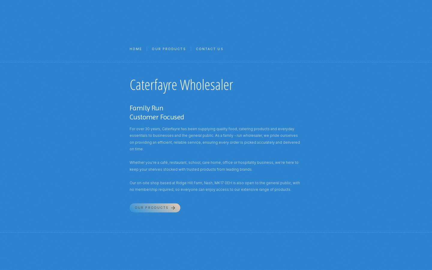 caterfayre.co.uk homepage screenshot