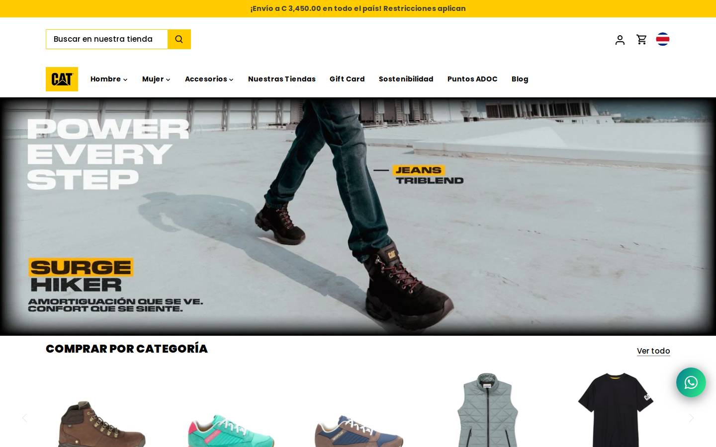 caterpillarcr.com homepage screenshot