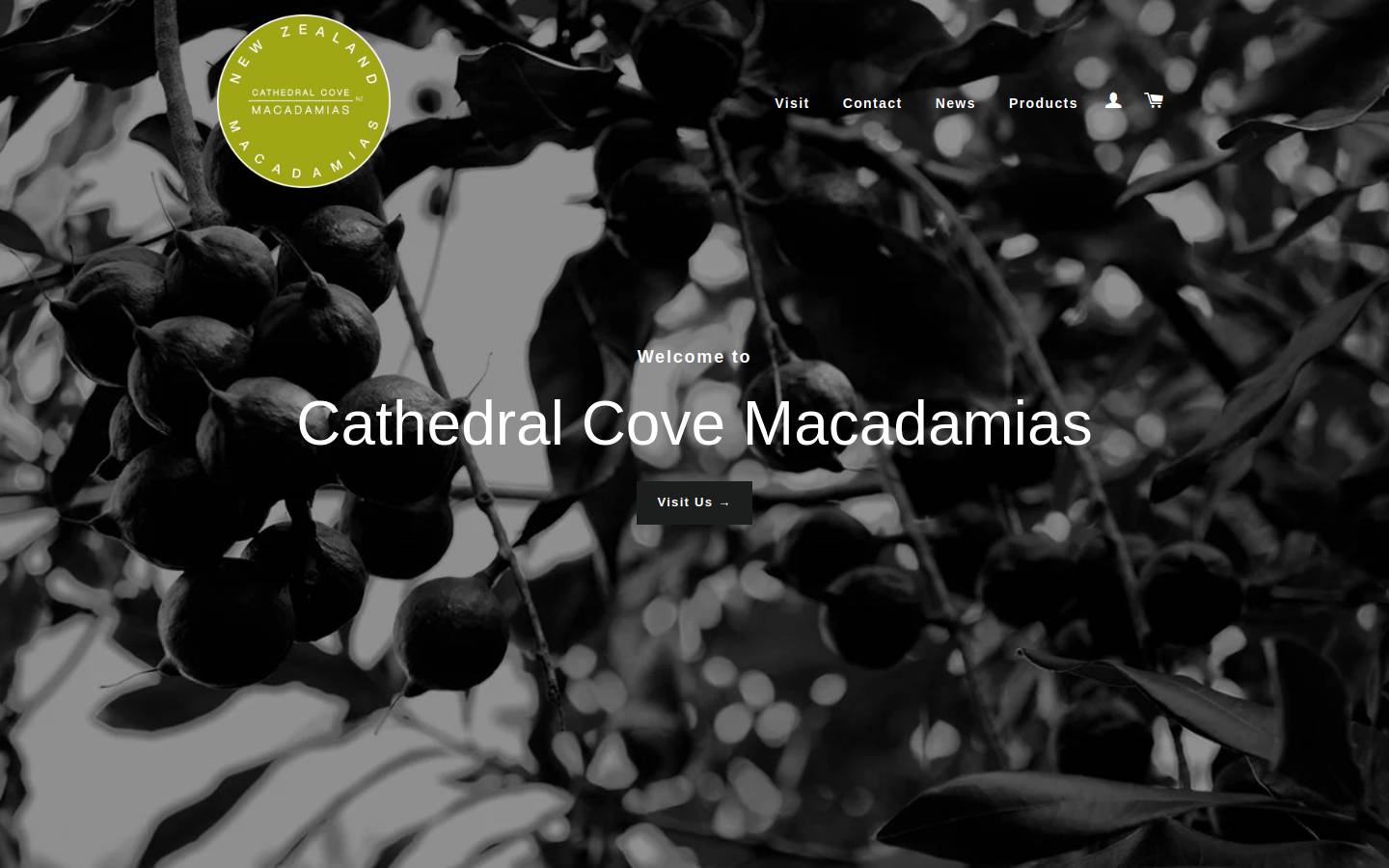 cathedralcovemacadamias.co.nz homepage screenshot