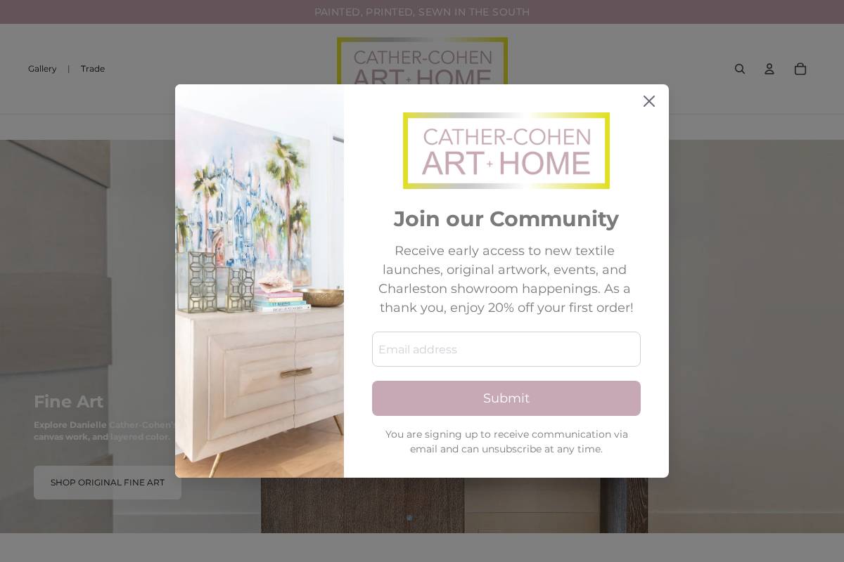 cathercohenart.com homepage screenshot