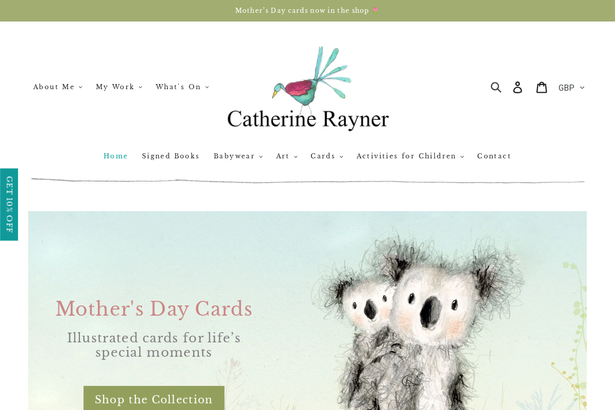 catherinerayner.co.uk homepage screenshot