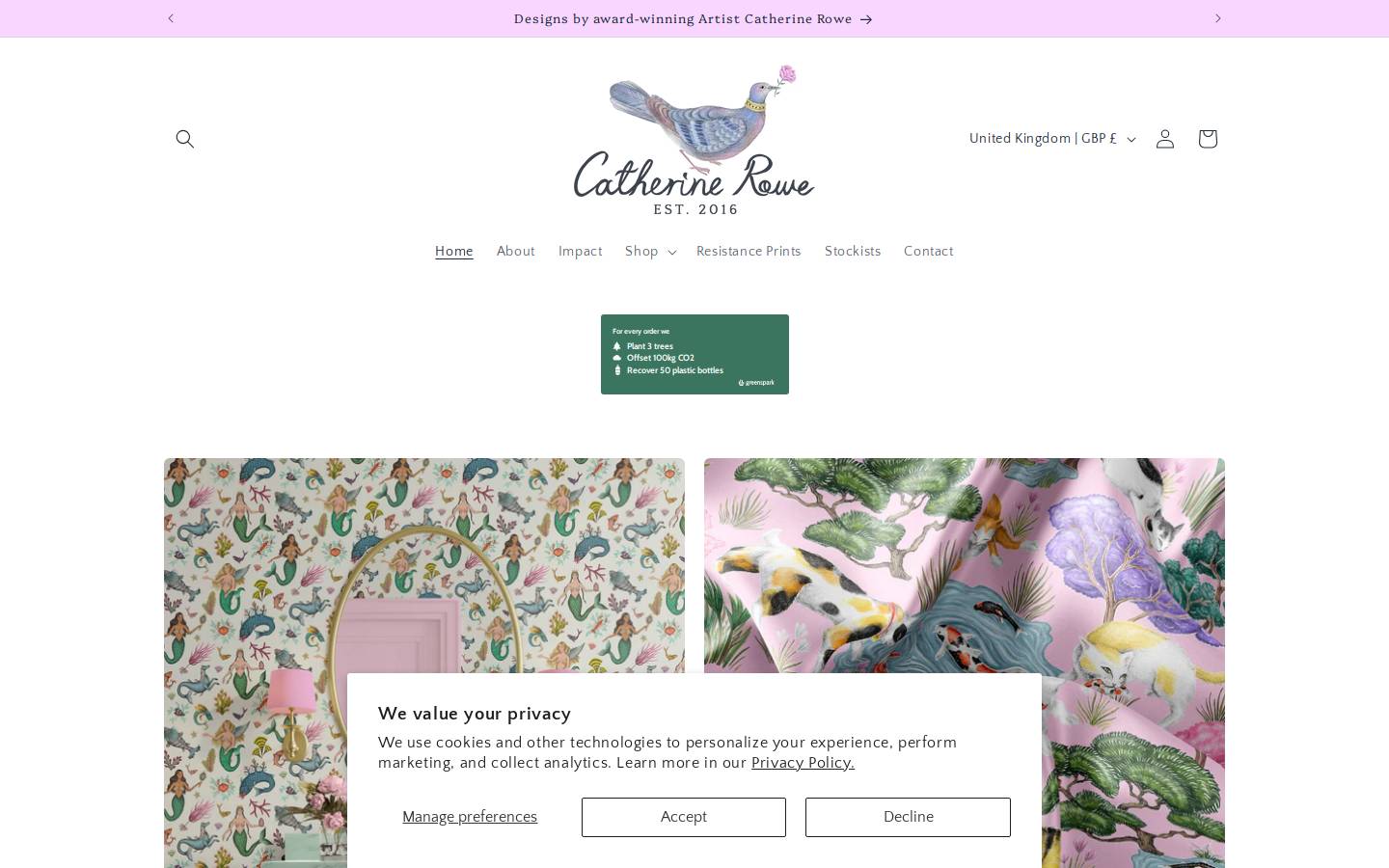 catherinerowe.com homepage screenshot