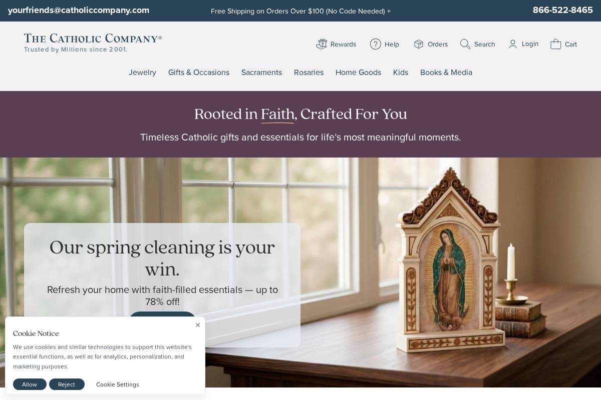 The Catholic Company homepage screenshot
