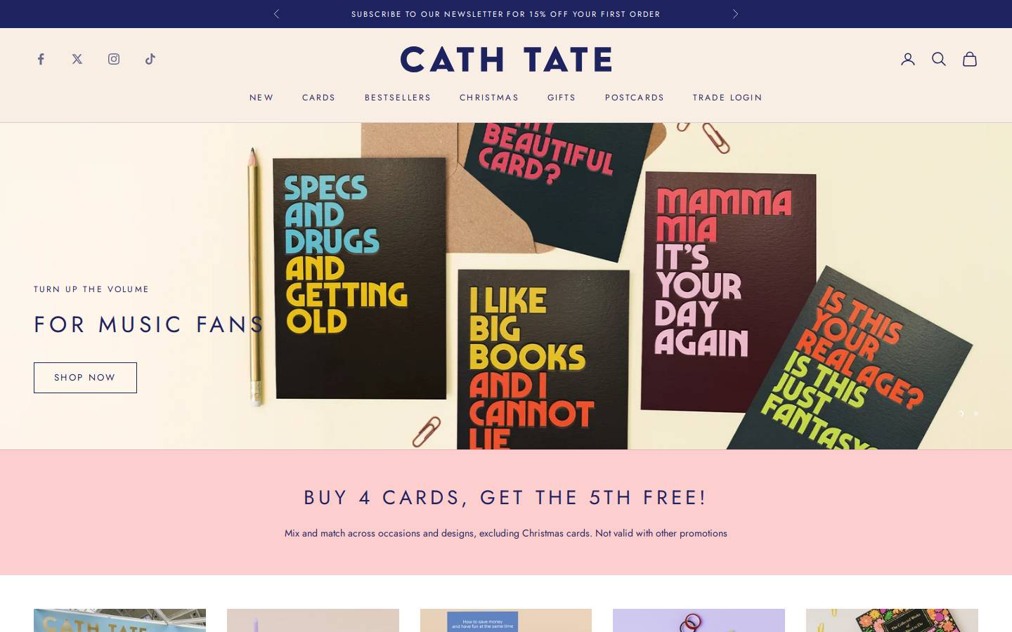 cathtatecards.com homepage screenshot