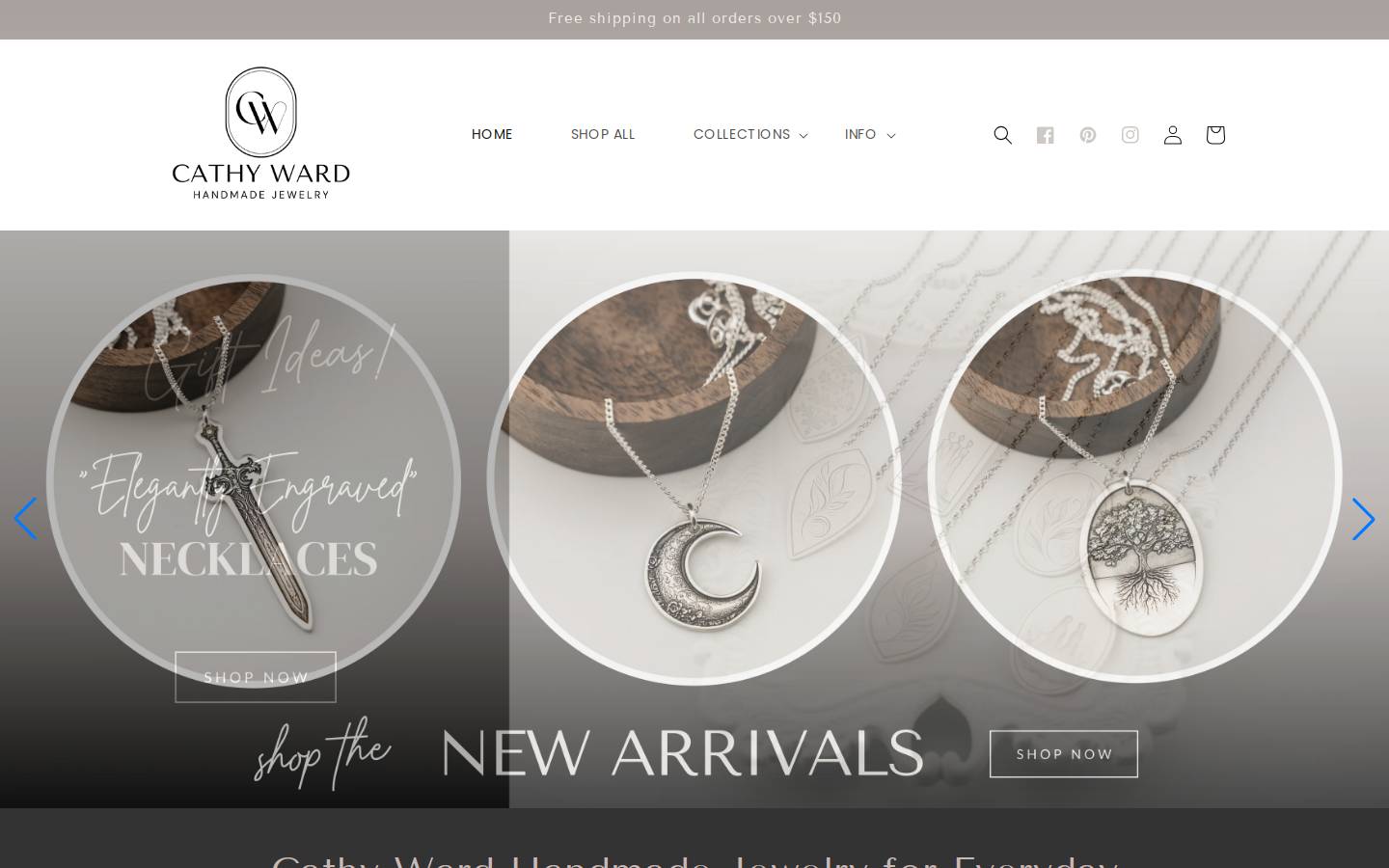cathywardjewelry.com homepage screenshot