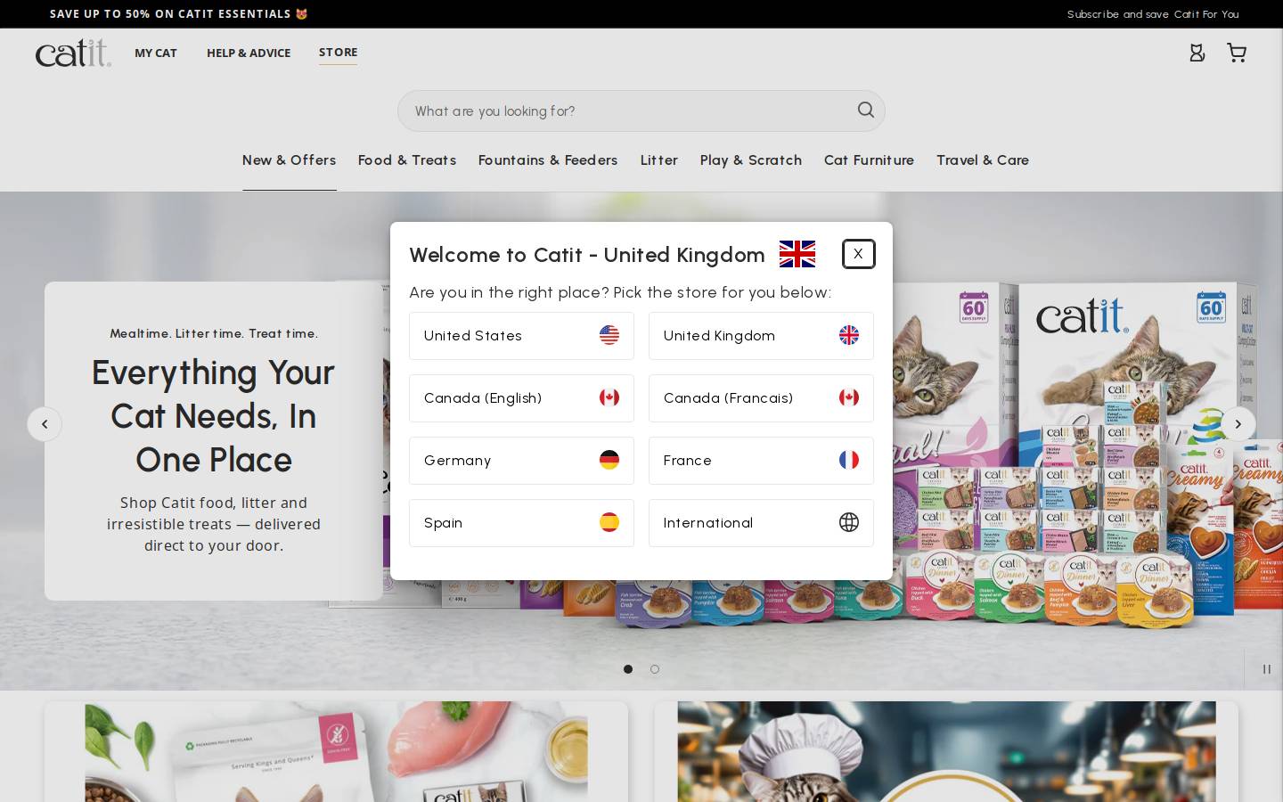 Catit UK homepage screenshot