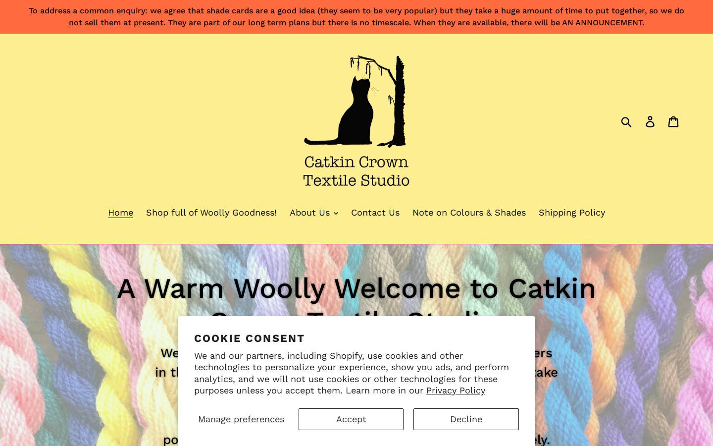 catkincrowntextilestudio.com homepage screenshot
