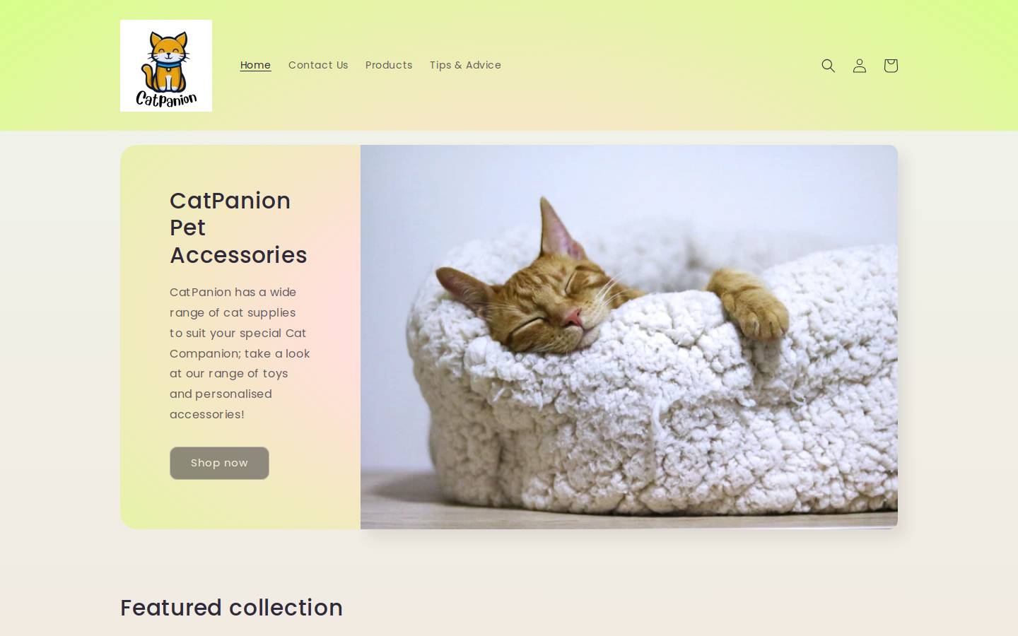 catpanion.com homepage screenshot