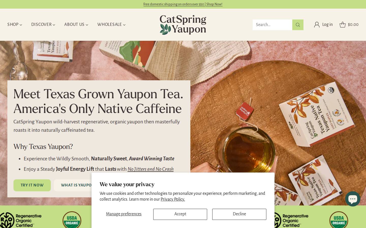 catspringtea.com homepage screenshot