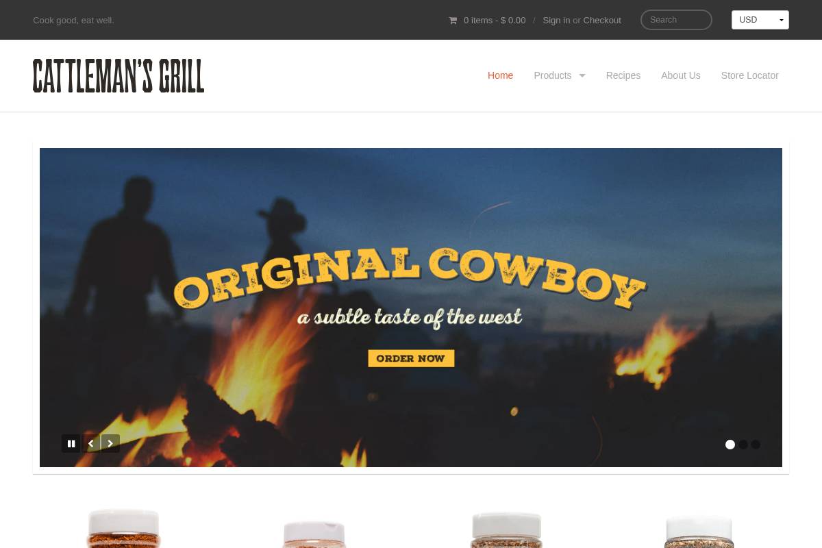 cattlemansgrill.com homepage screenshot