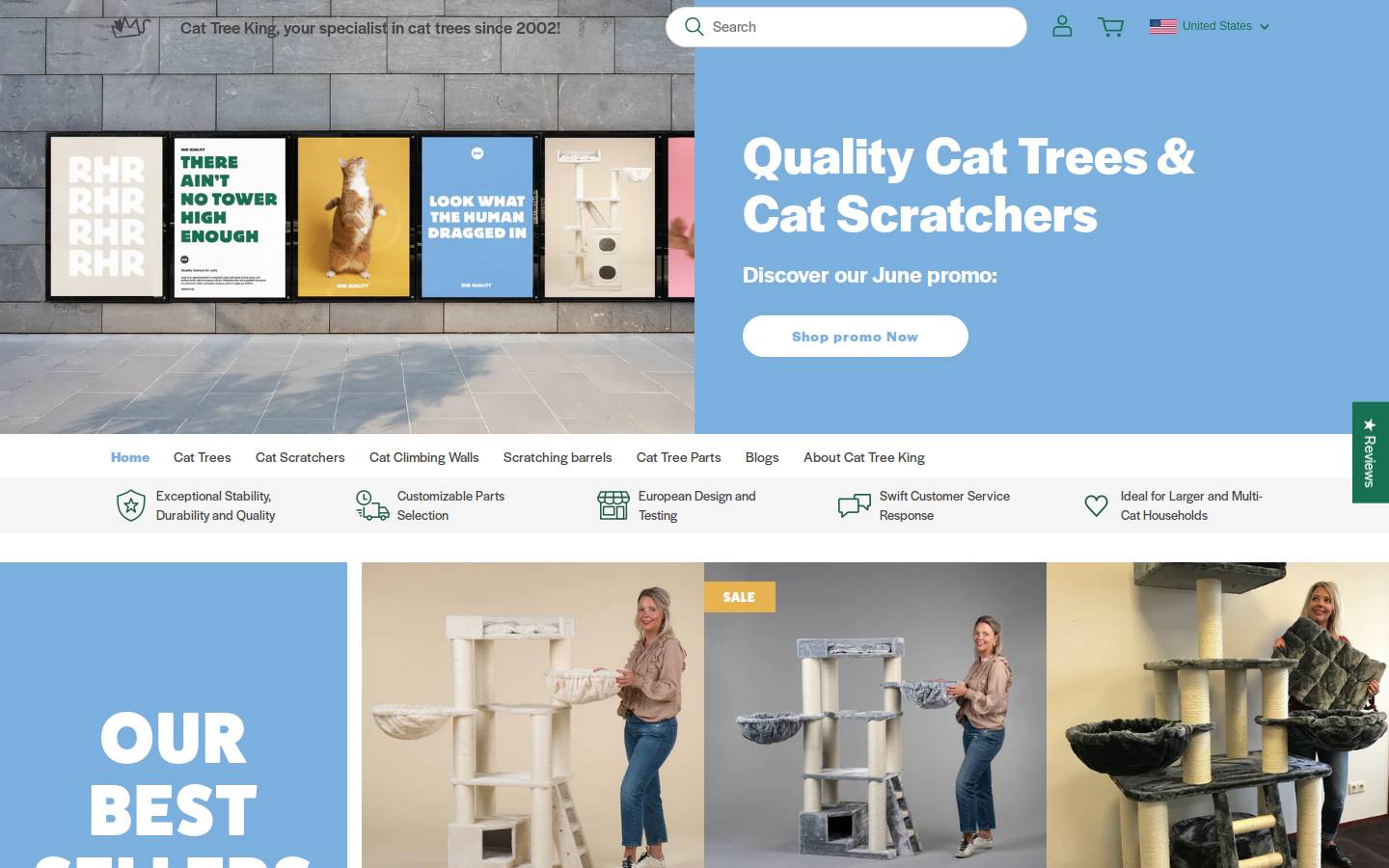 cattreeking.com homepage screenshot