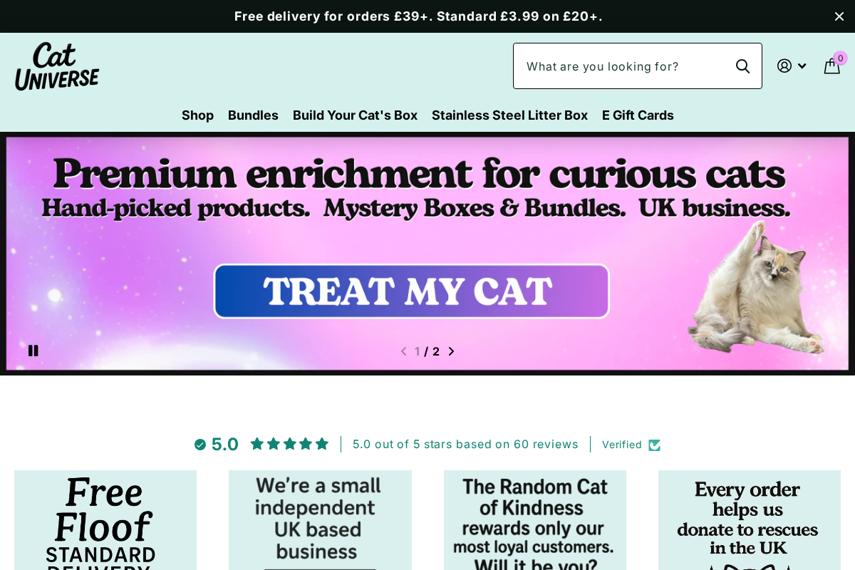 Cat Universe homepage screenshot