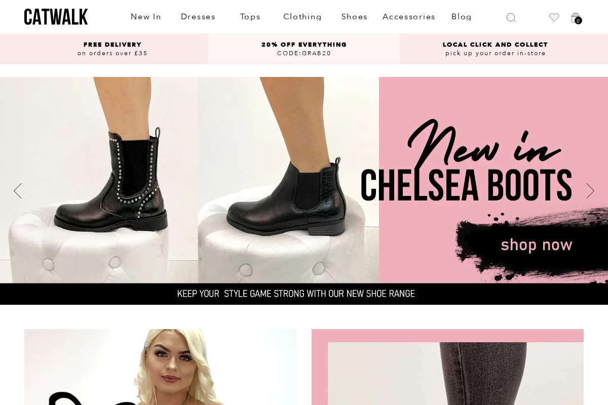 Catwalkclothing homepage screenshot