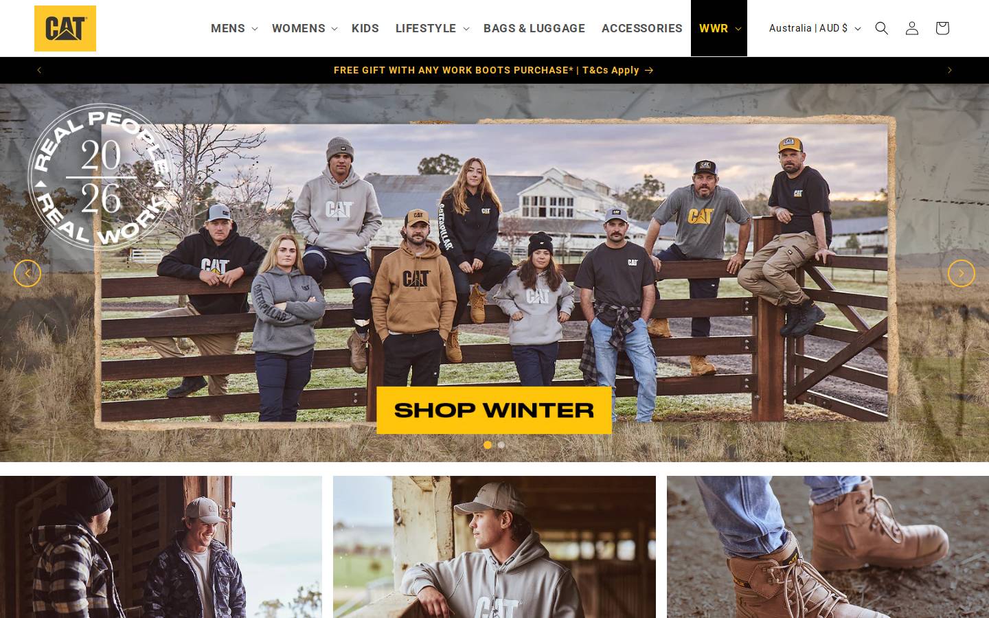 CATFOOTWEARAUSANDNZ homepage screenshot