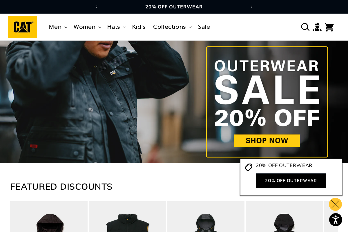 catworkwear.com homepage screenshot