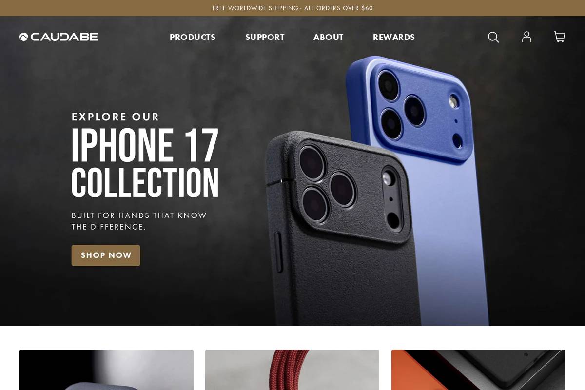 Caudabe homepage screenshot