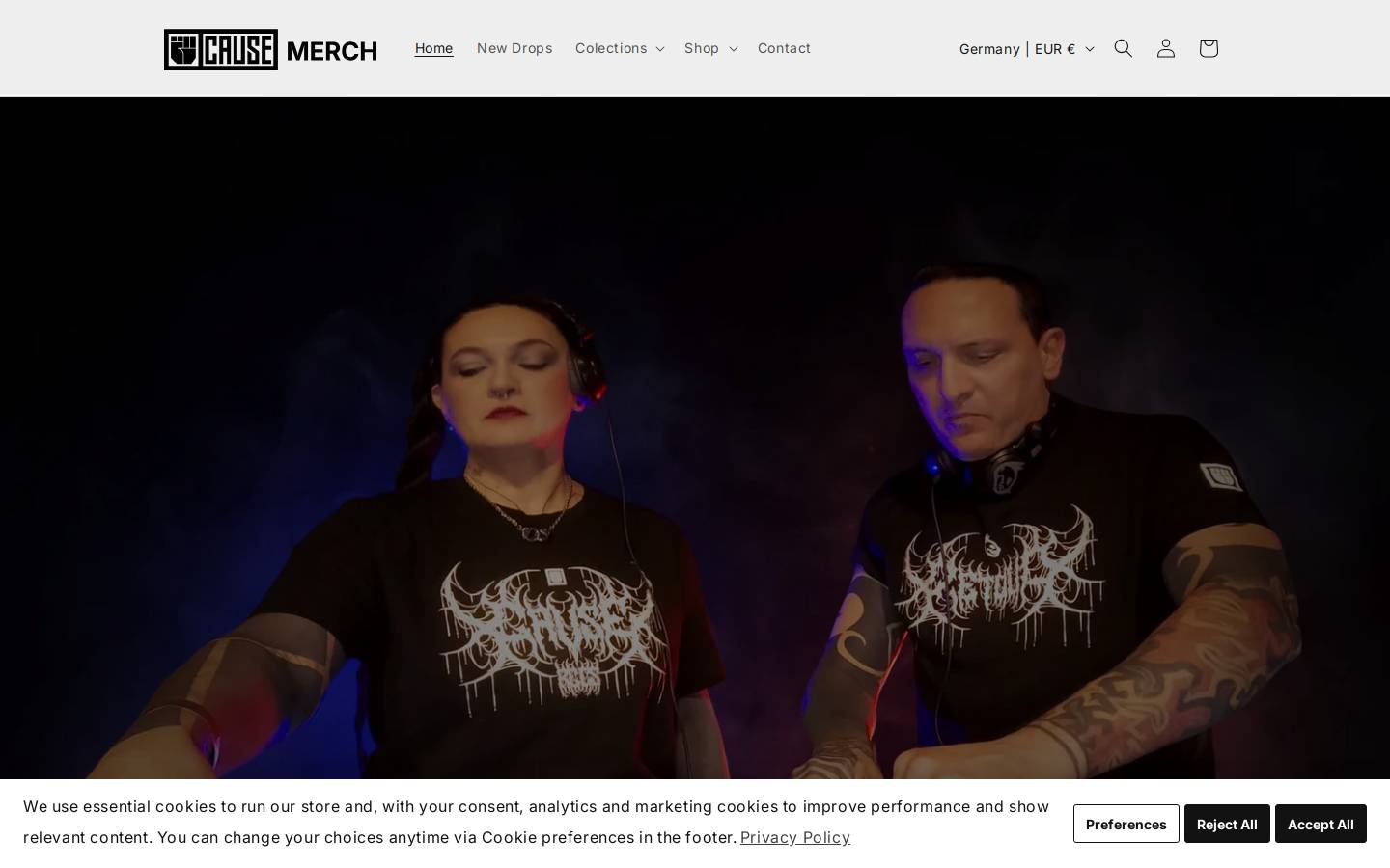 causemerch.com homepage screenshot