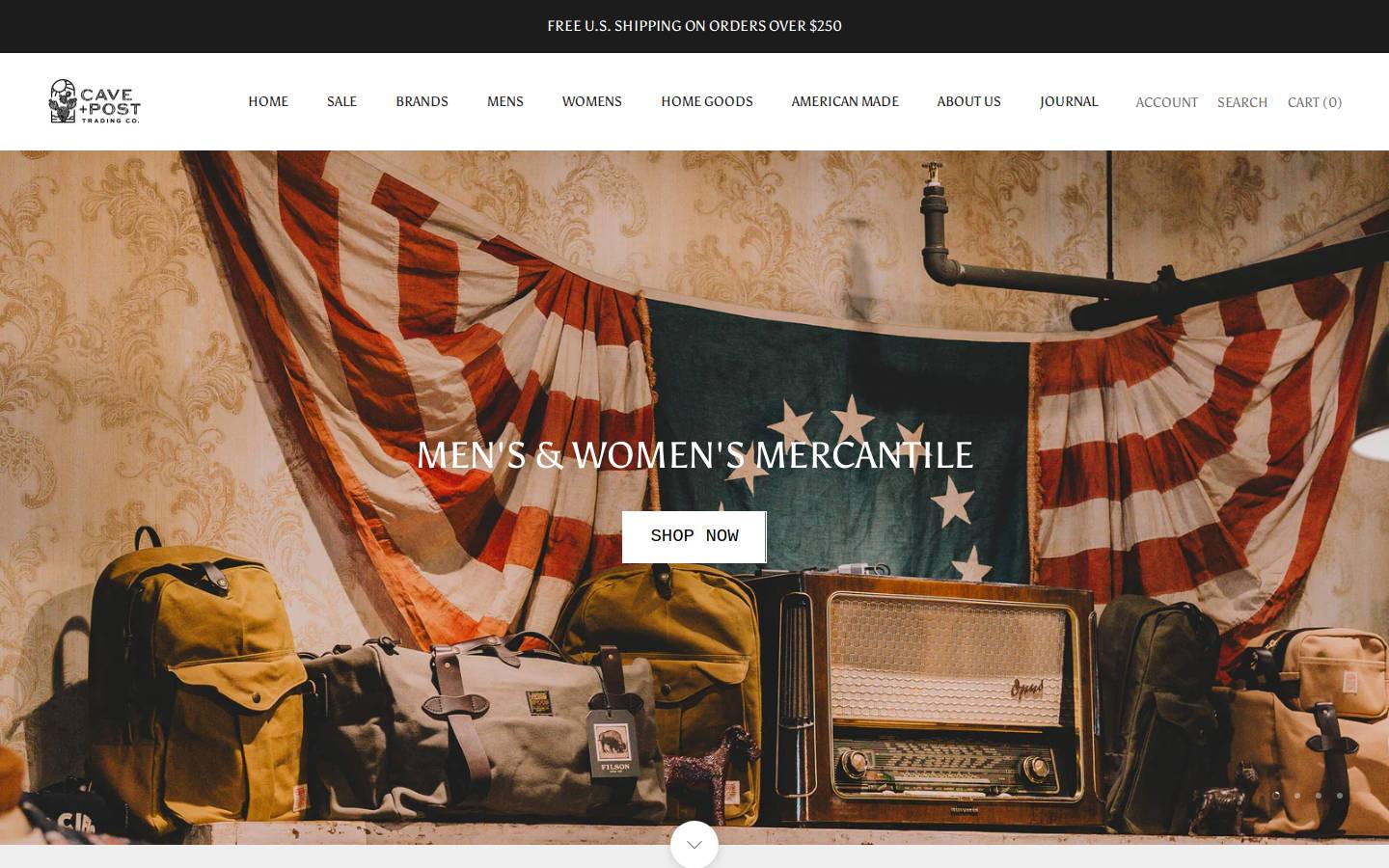 Caveandpost homepage screenshot