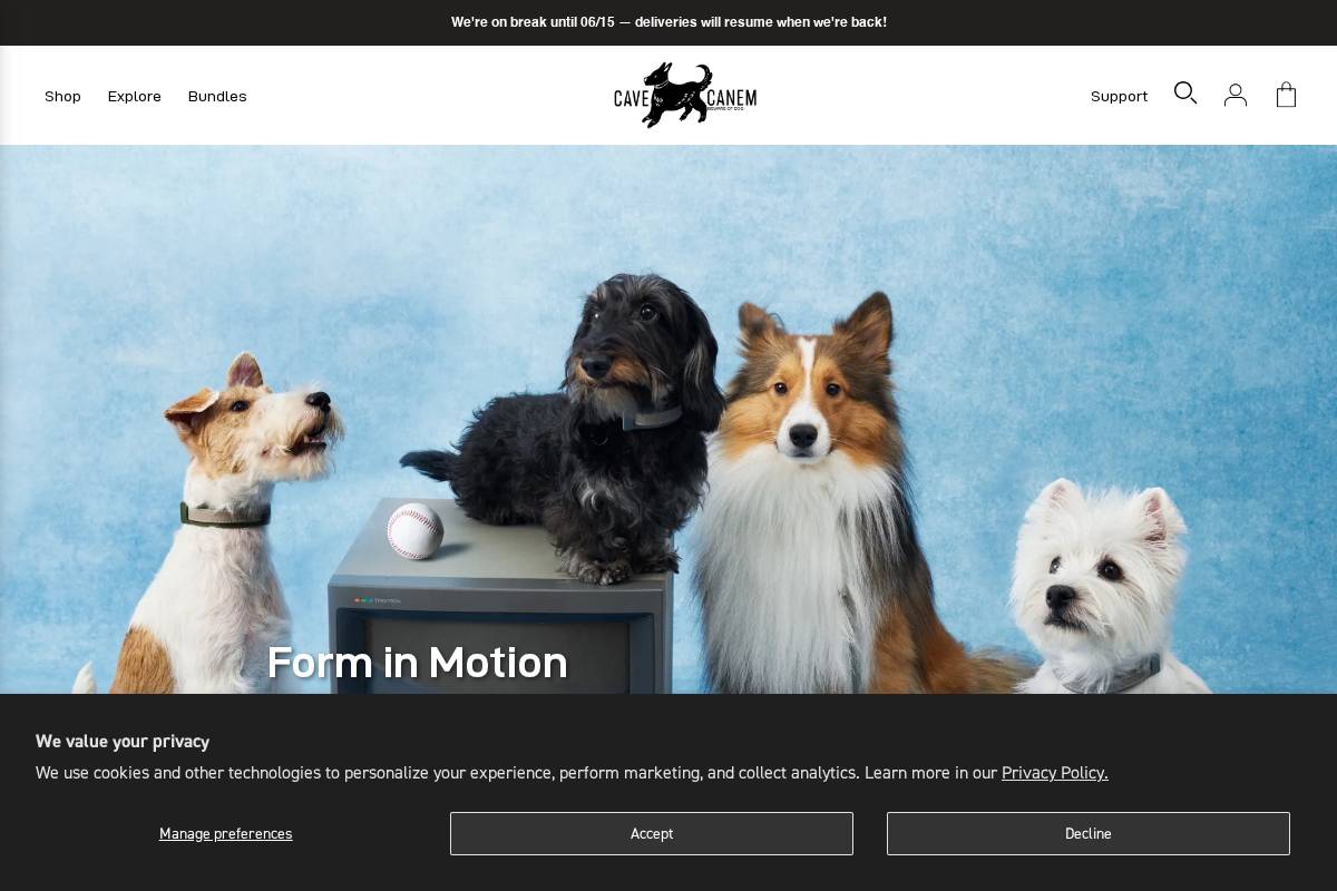 Cave Canem homepage screenshot