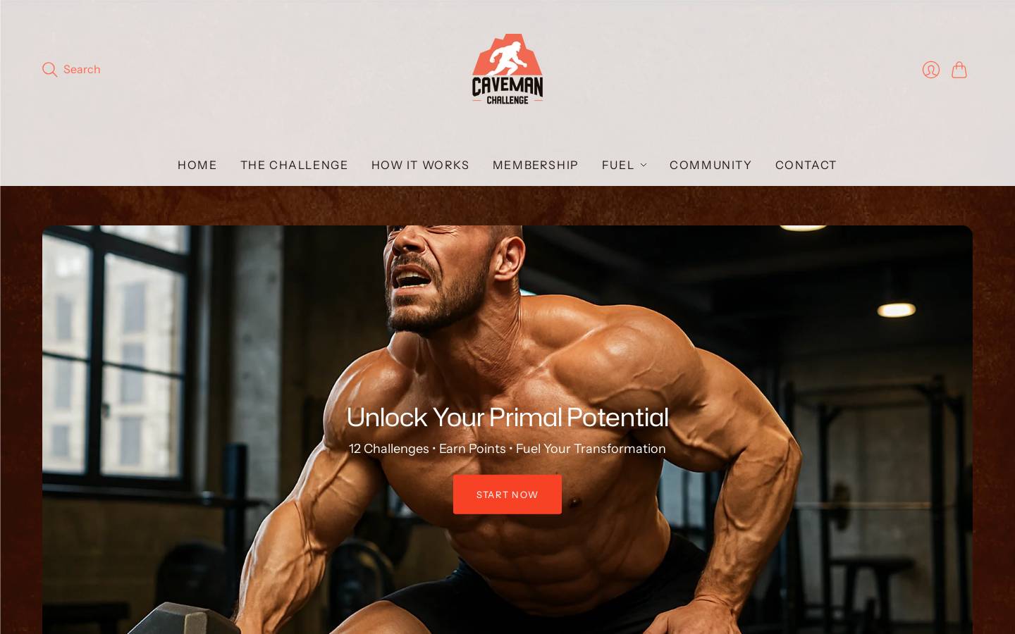 cavemansupps.com homepage screenshot