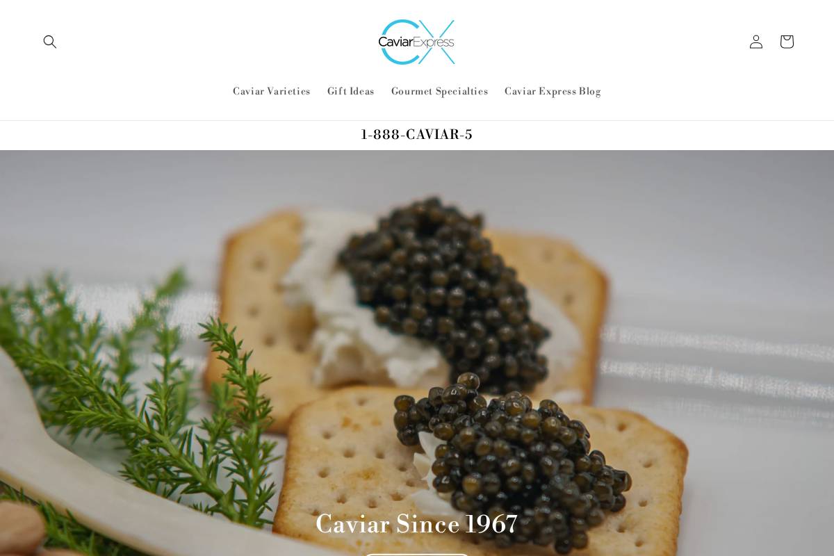 Caviar Express homepage screenshot