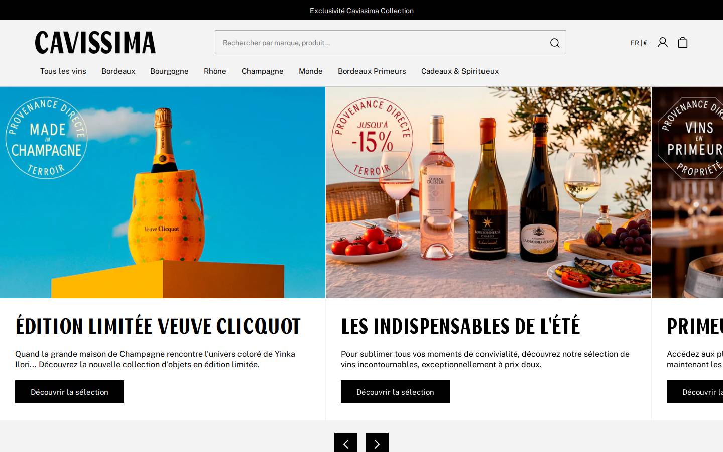Cavissima homepage screenshot