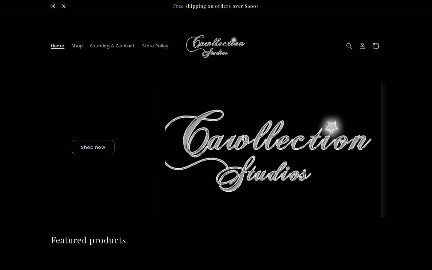 cawllectionstudios.com homepage screenshot