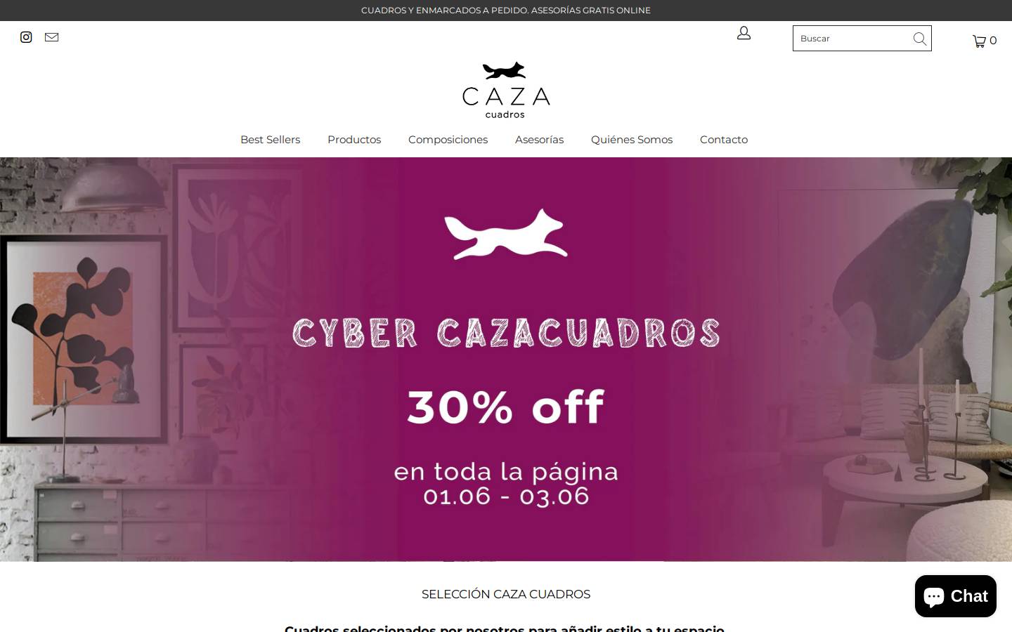 cazacuadros.cl homepage screenshot