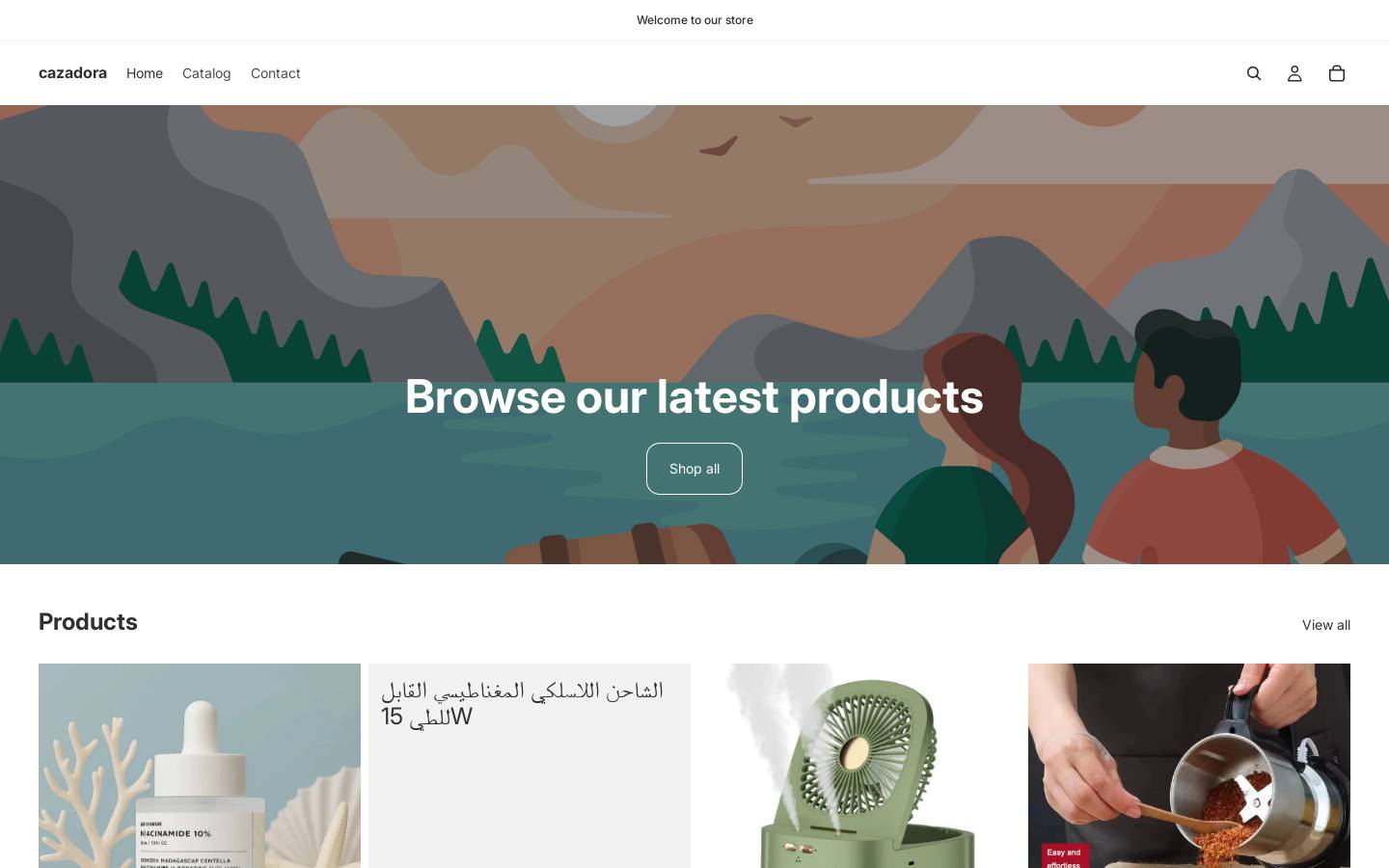 cazadora.shop homepage screenshot