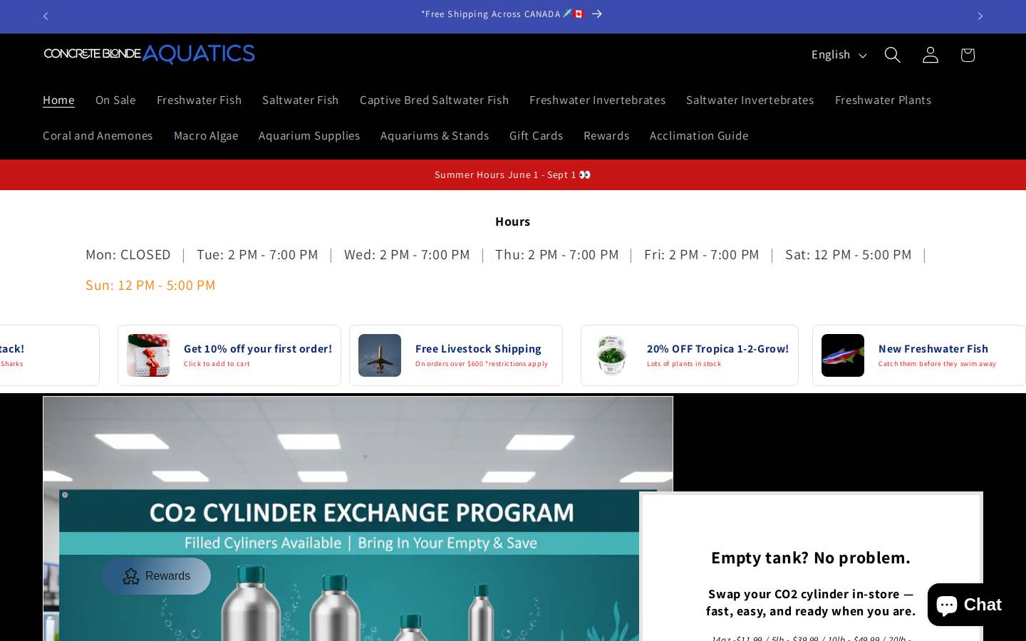 cbaquatics.ca homepage screenshot