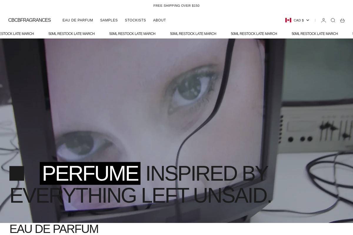 cbcbfragrances.ca homepage screenshot