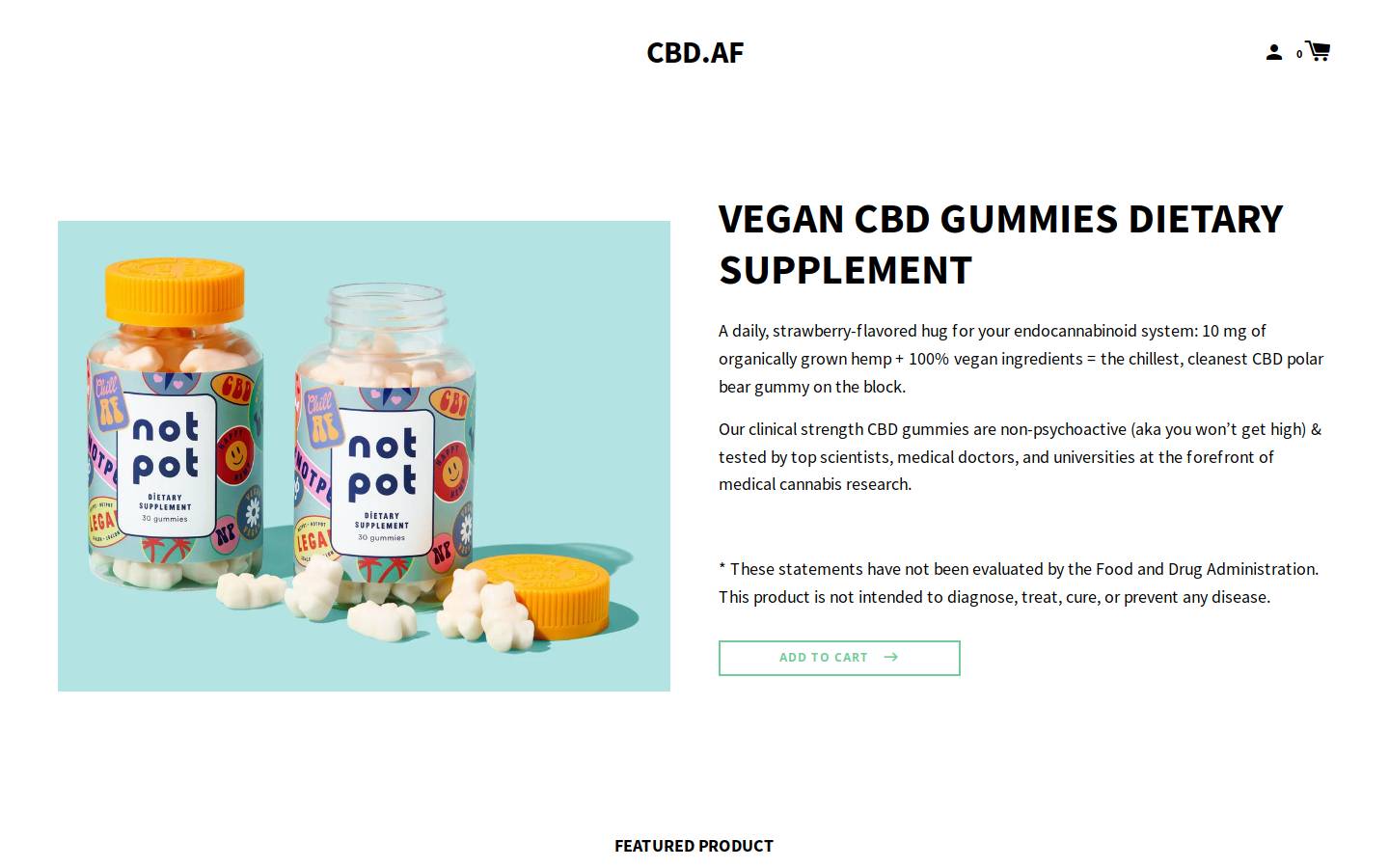 cbd.af homepage screenshot