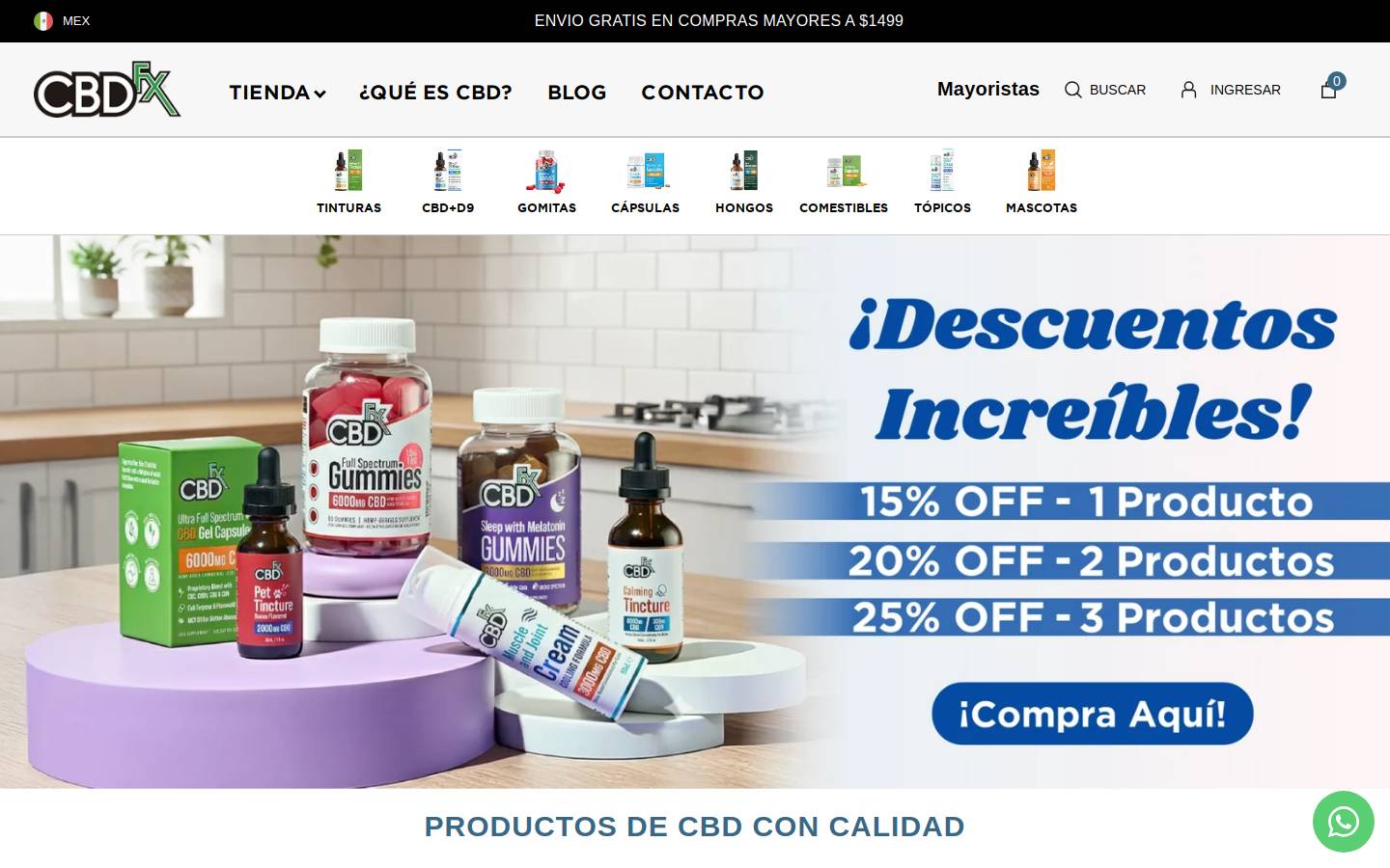 CBDfx homepage screenshot