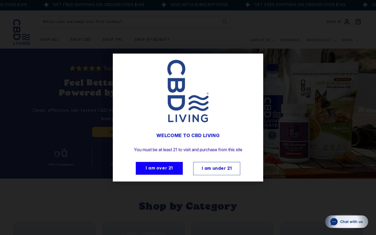 CBD Living homepage screenshot