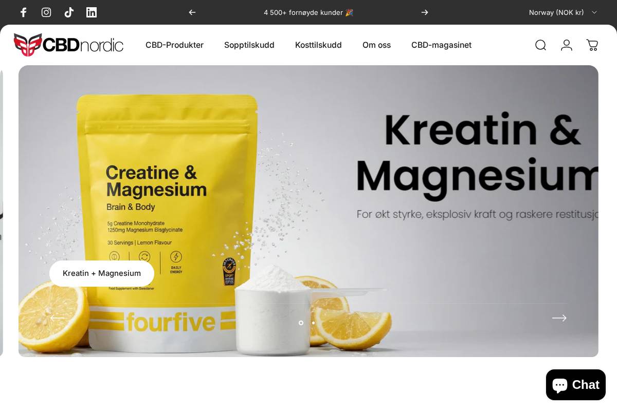 CBD Nordic homepage screenshot