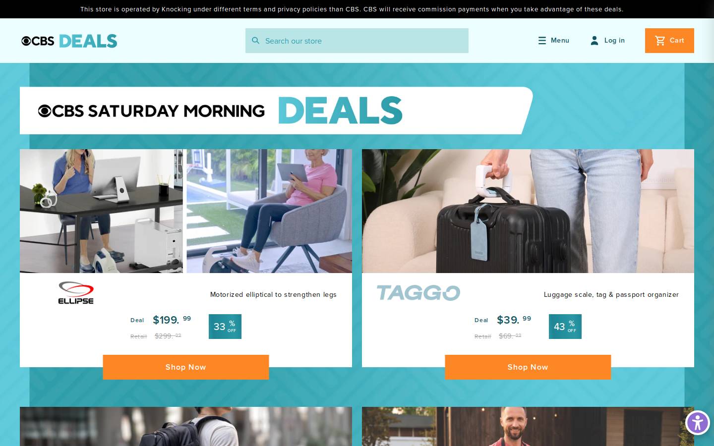 cbsdeals.com homepage screenshot