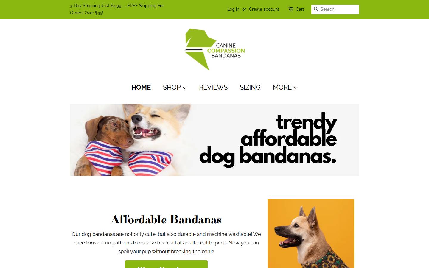 ccbandanas.com homepage screenshot