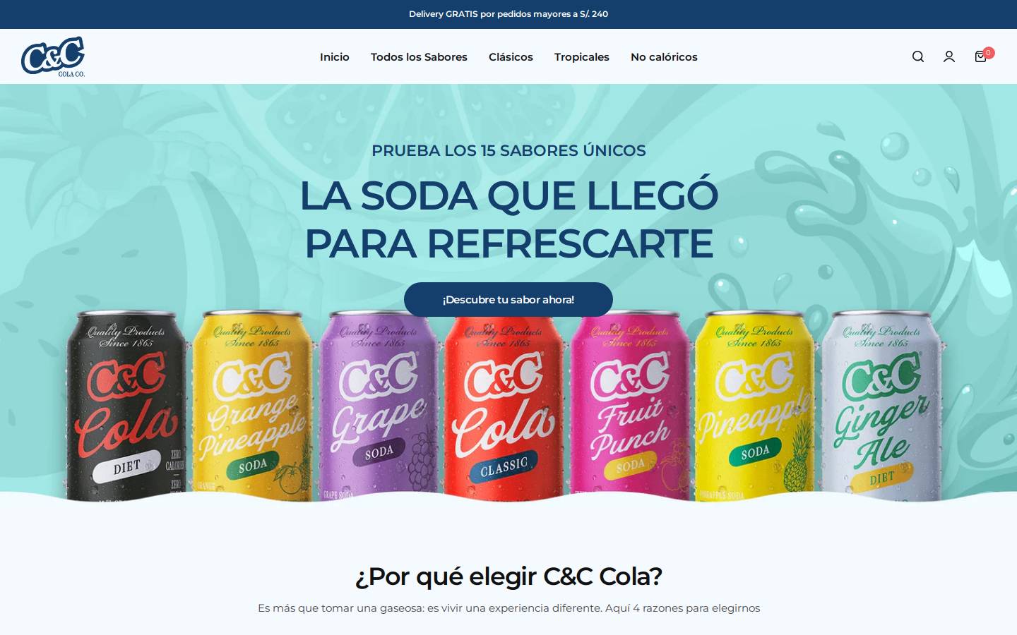 cccolaperu.com homepage screenshot