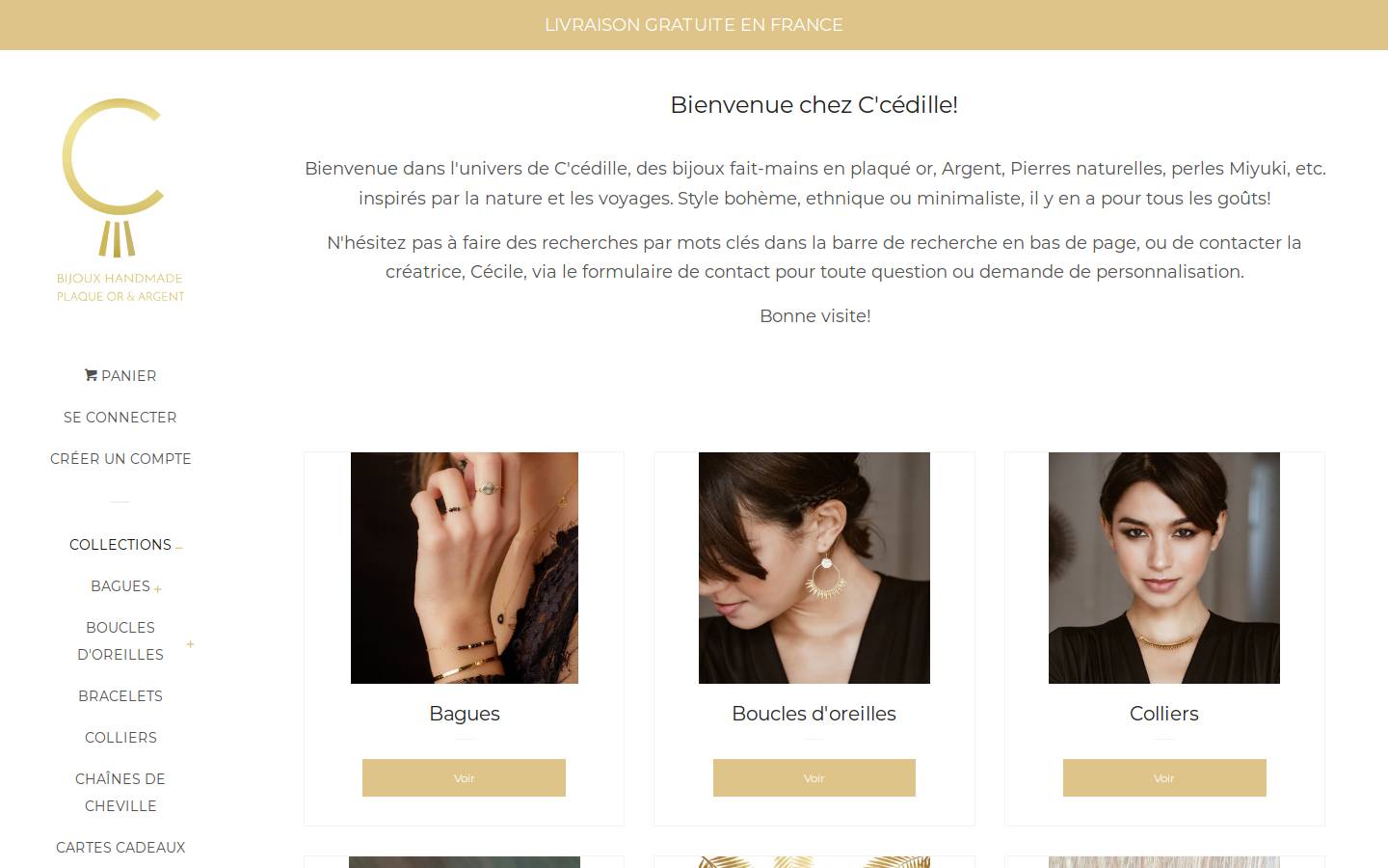 ccedille-bijoux.fr homepage screenshot