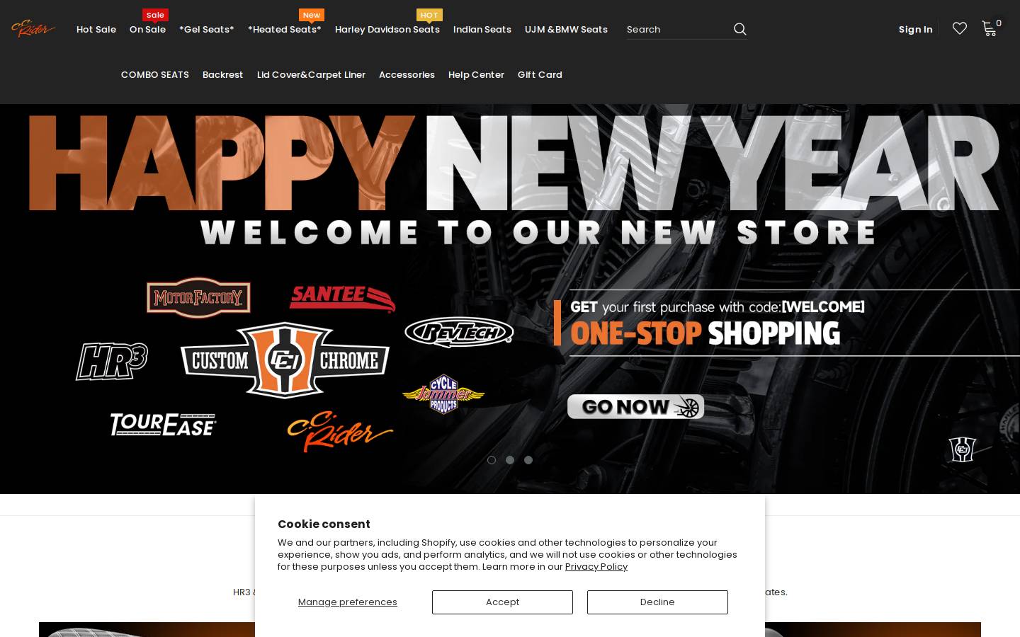 Ccriderseats homepage screenshot