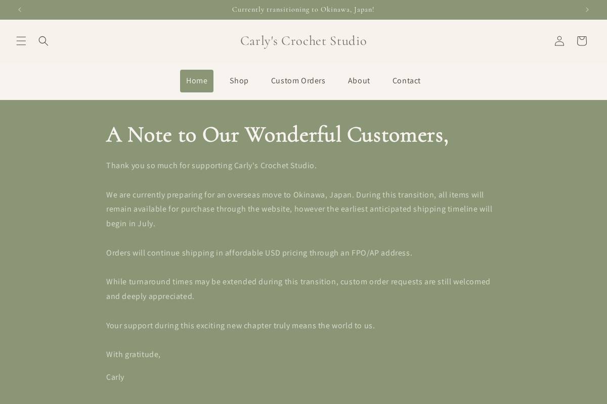 ccrochetstudio.com homepage screenshot