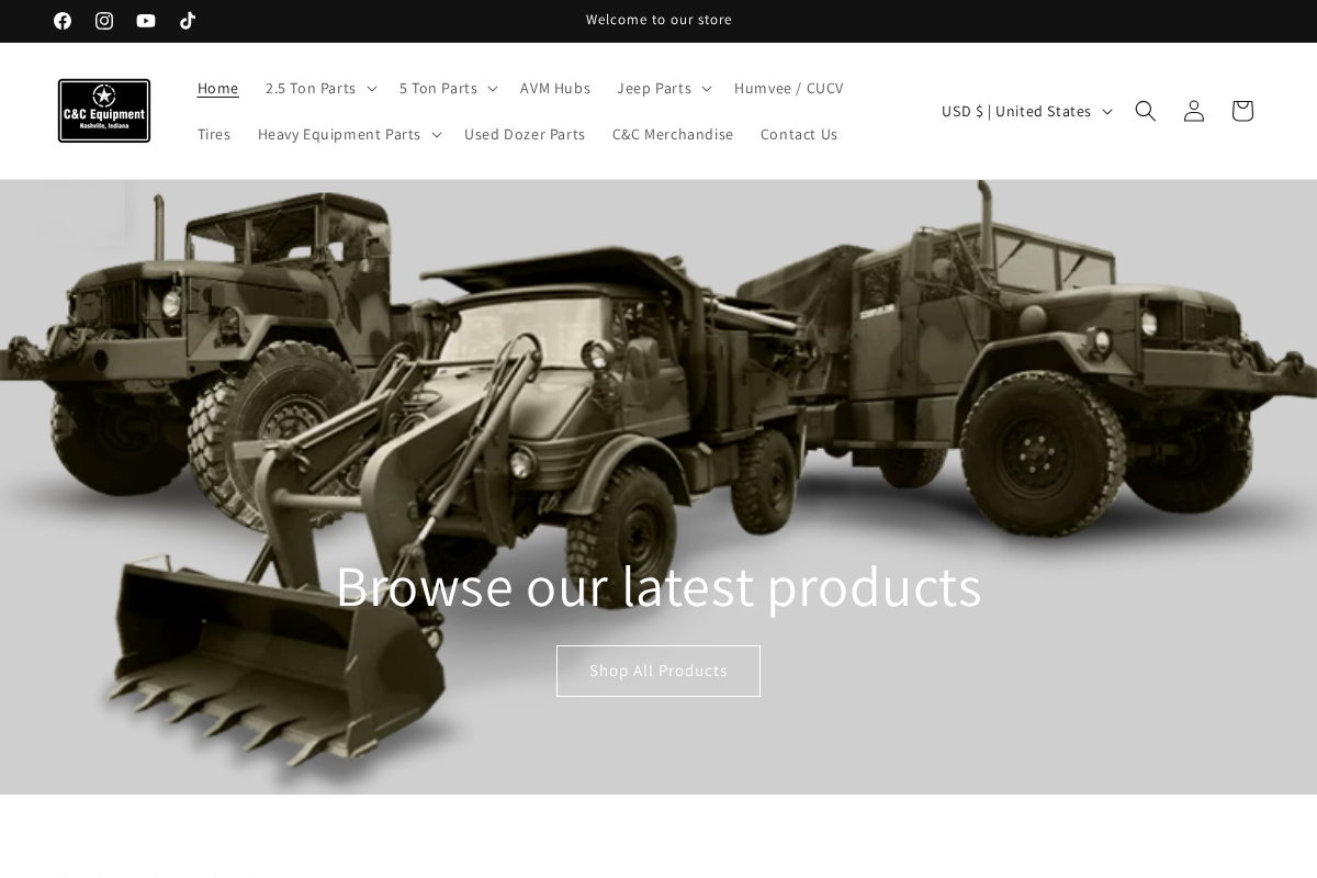 ccsurplusparts.com homepage screenshot