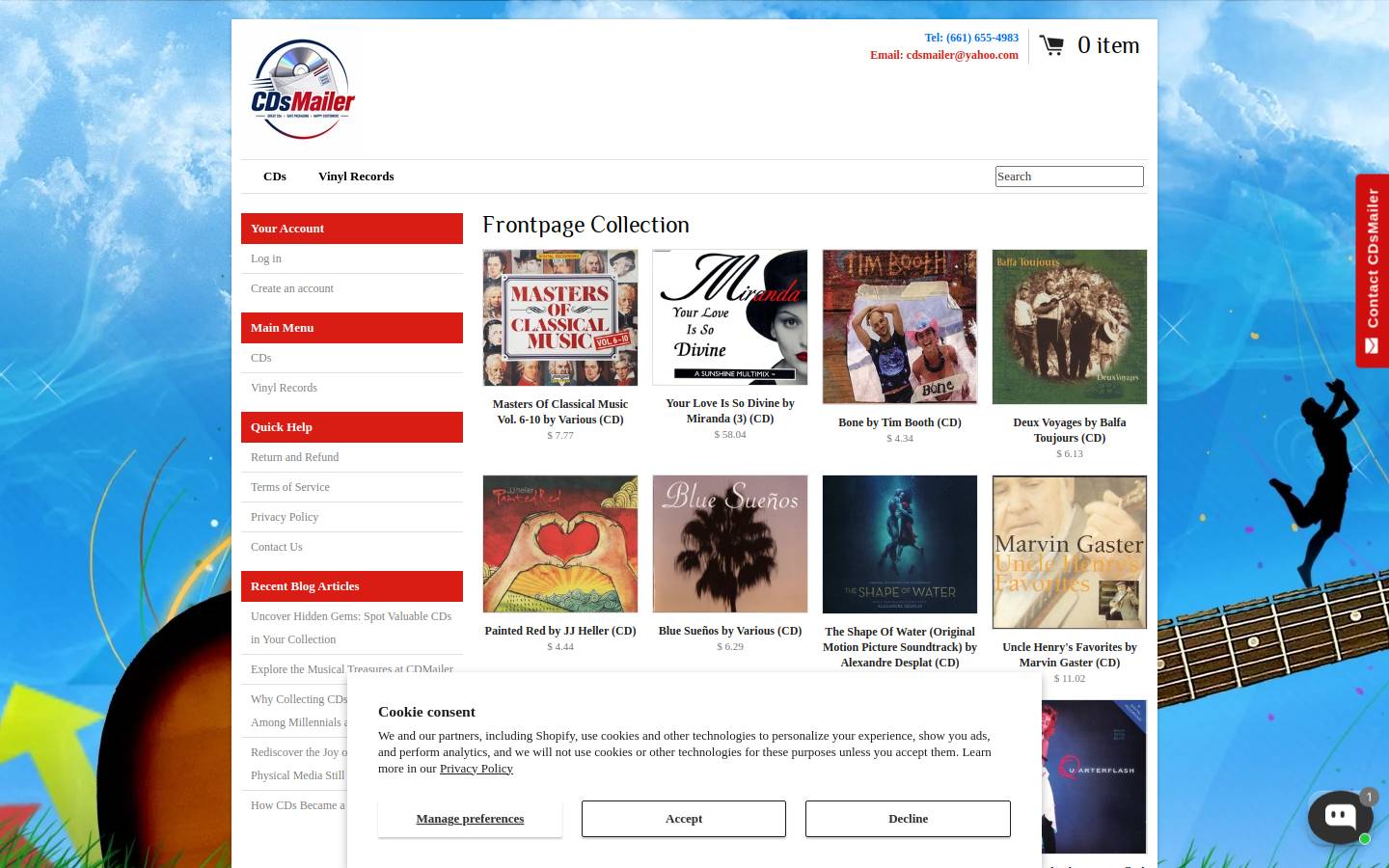 cdsmailer.com homepage screenshot
