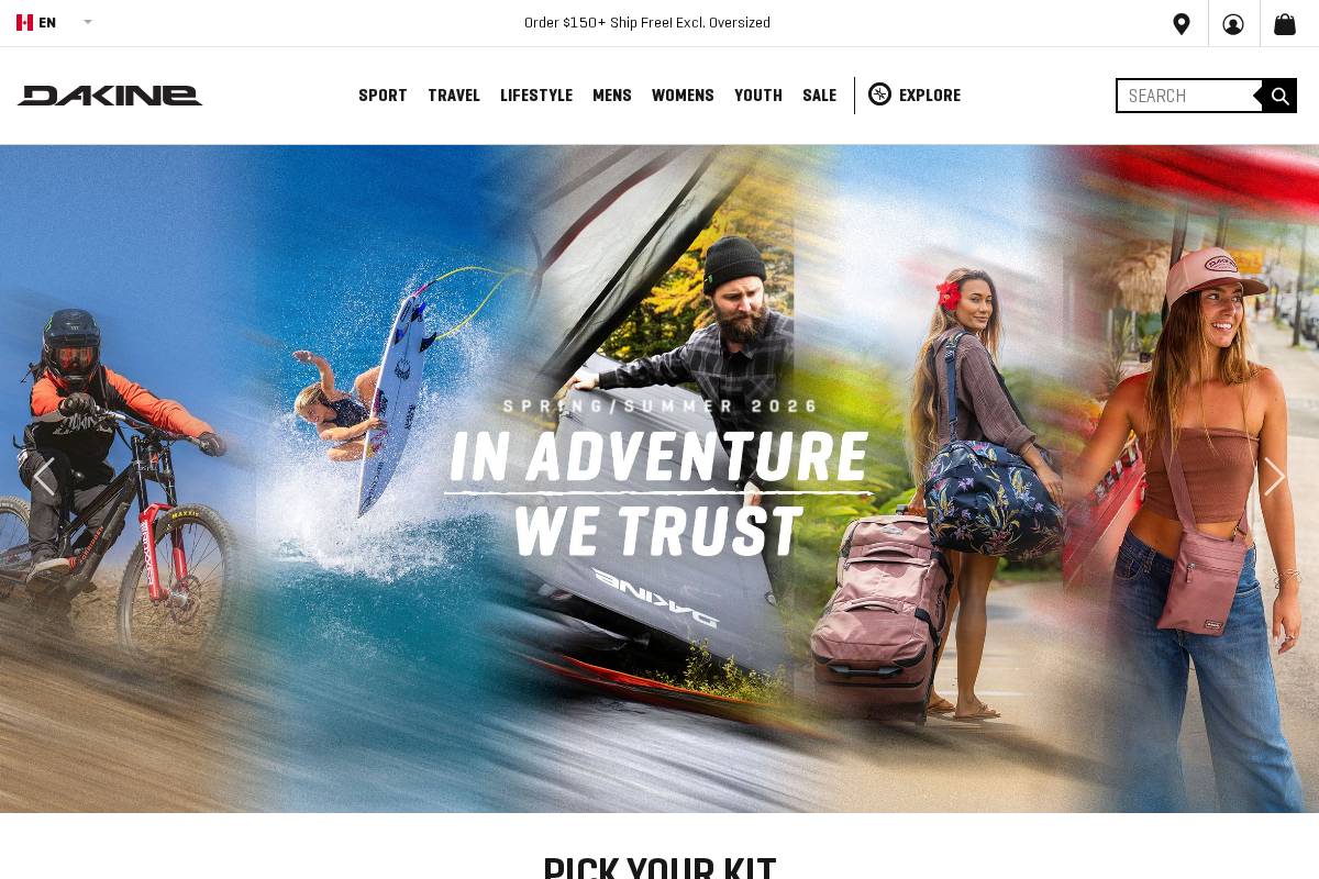 ce.dakine.com homepage screenshot
