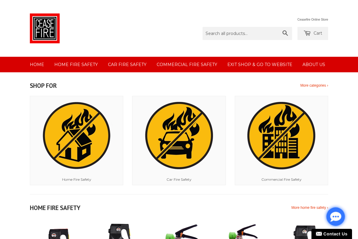 Ceasefire Online Shop homepage screenshot