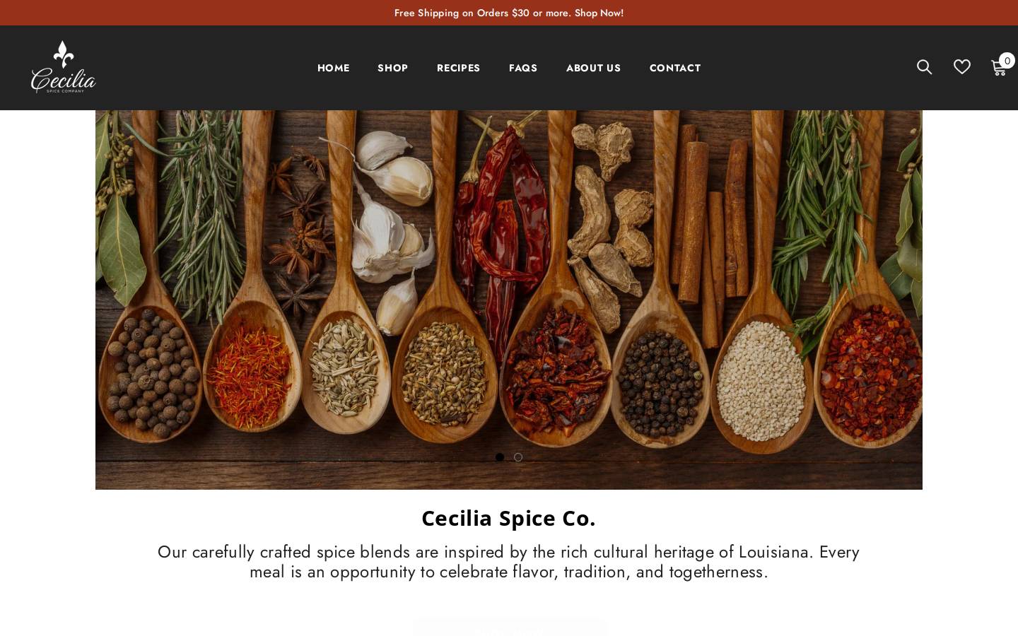 ceciliaspiceco.com homepage screenshot