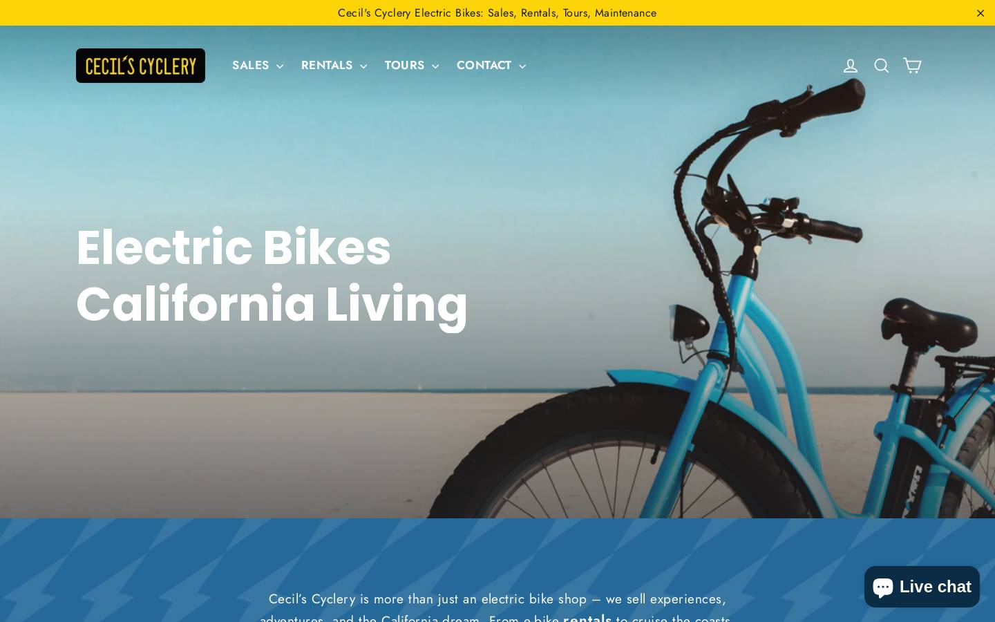 cecilscyclery.com homepage screenshot